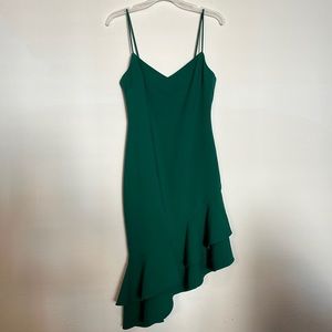Likely Green Asymmetrical Dress